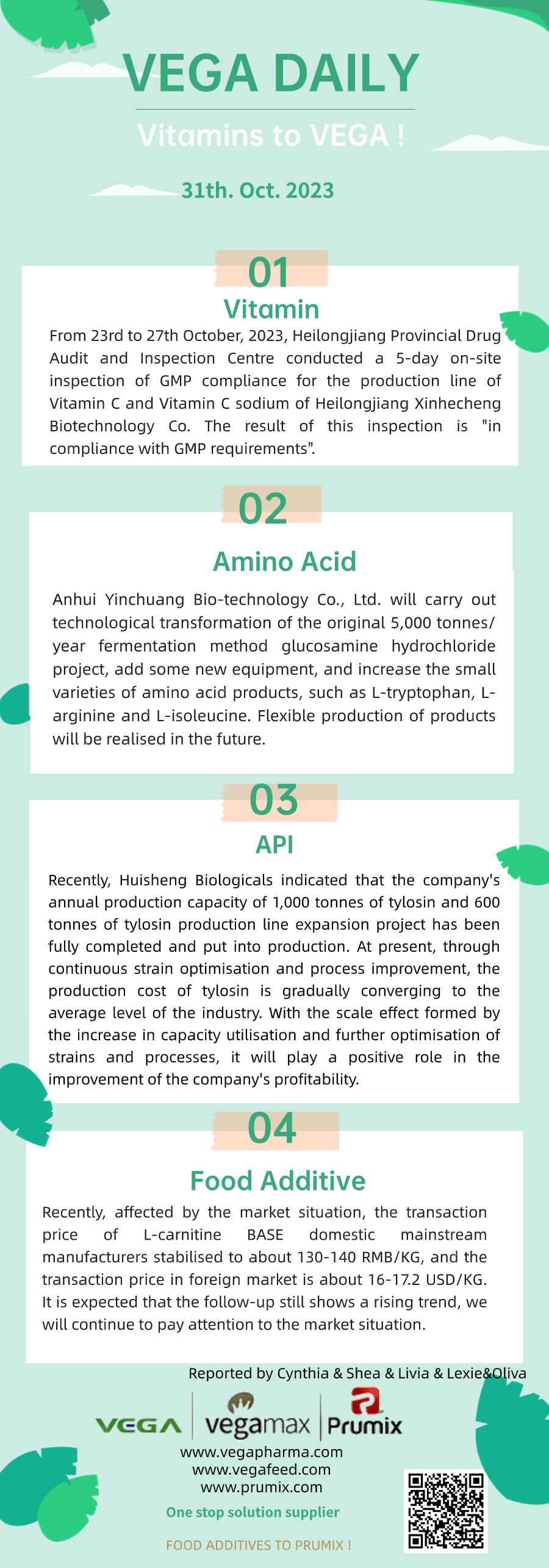 Vega Daily Dated on Oct 31st 2023 Vitamin Amino Acid API Food Additives.jpg